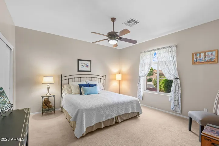 Large guest bedroom has a king size bed!