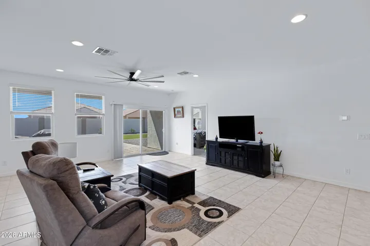 Family Room with views to the Backyard Oasis!