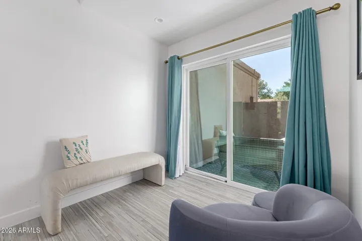 Exterior door with private patio