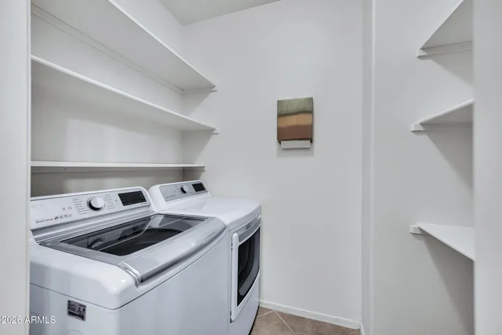 Indoor laundry comes with both washer & dryer