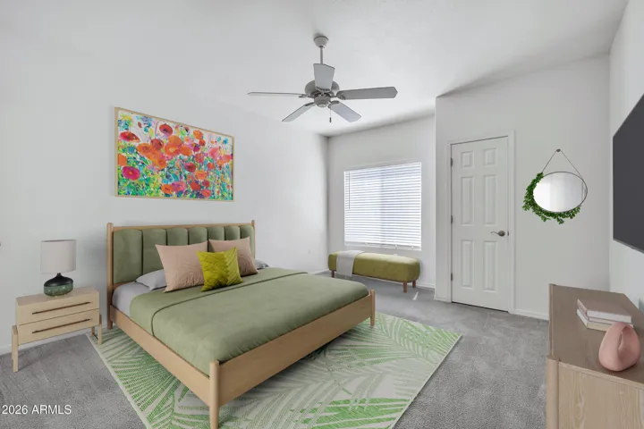 Bedroom #1 great view of the pool Virtual Staging