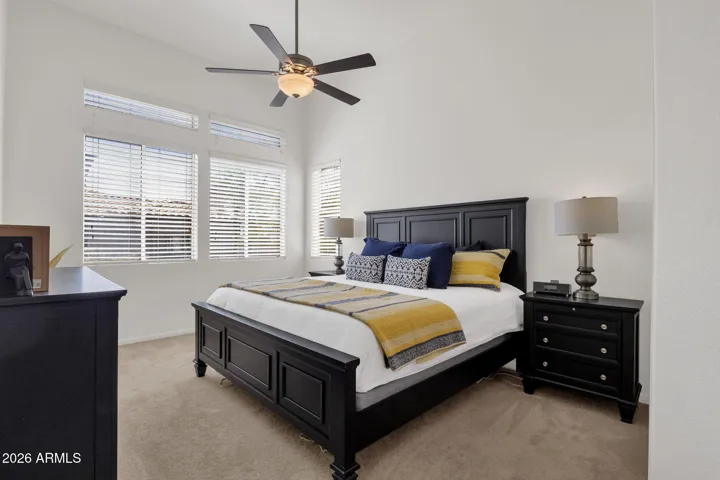 Primary bedroom thoughtfully split from secondary bedroom for added privacy. Ideal for quiet relaxation while maintaining separation.