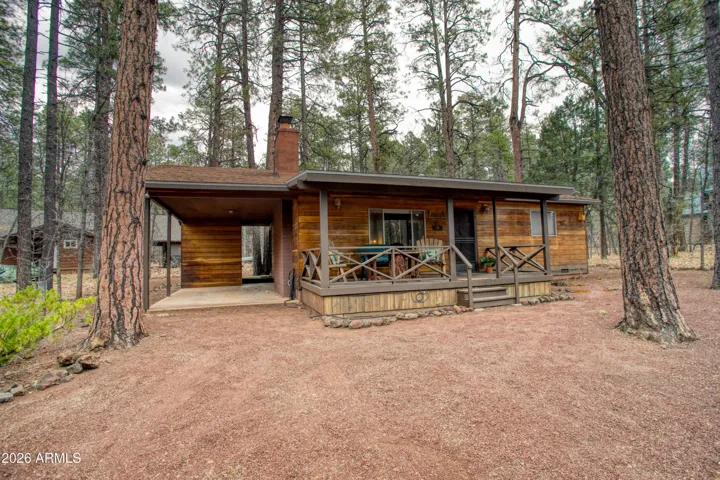 Front view and carport