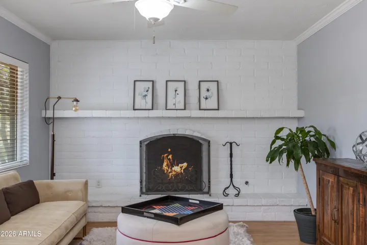 Living room with fireplace