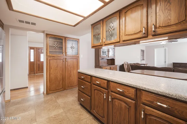 More decorative cabinets + pantry.