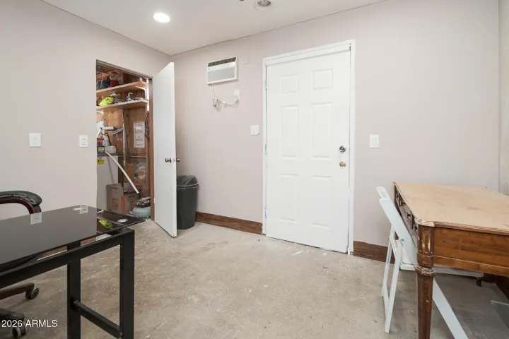 2nd entrance/exit to "office" and workshop.