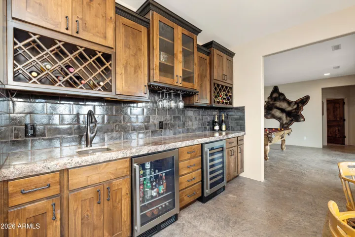 Complete with sink, wine fridge and separate beverage fridge