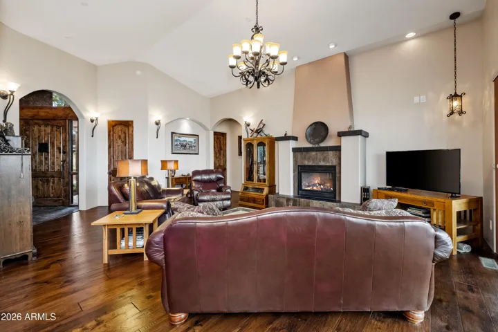 With cozy gas fireplace