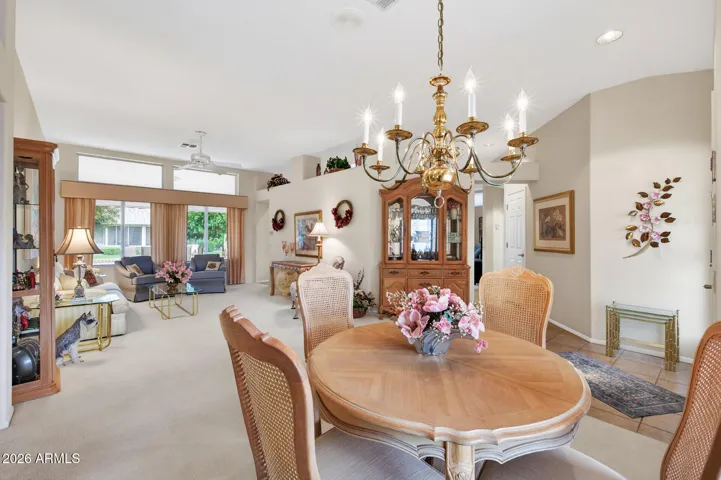 The dining area is right off the living room...perfect for entertaining.