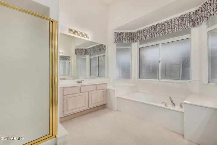 Separate tub and shower