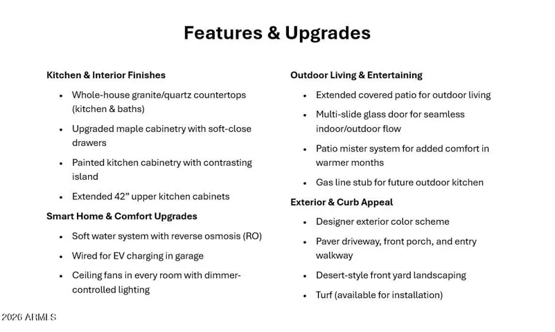 Included Features & Upgrades