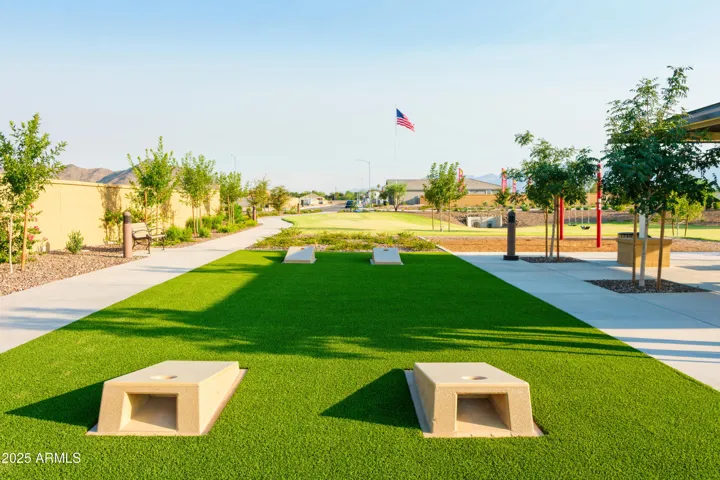 PLAY PARK WITH ROCK CLIMBING, SWINGS, CORN HOLE AND PICNIC AREAS