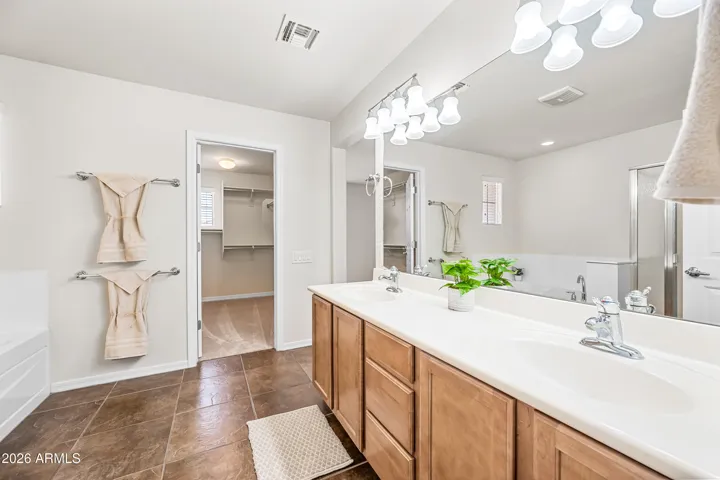 Lovely primary bathroom with double vanity