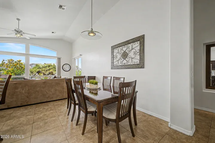 Dining is inviting and interesting in this lovely home.