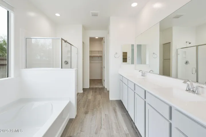 LARGE DUAL VANITIES, SEPARATE TUB AND SHOWER, LARGE WALK IN CLOSET