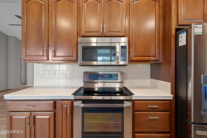 Sleek stainless steel appliances