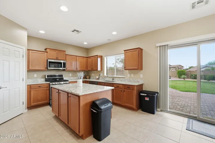 Island and Stainless Steel with Gas Range