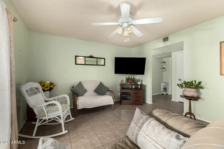 Spacious Living Room Leading to the Hallway
