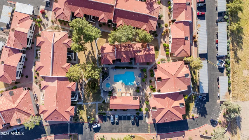 View straight down to 1st Pool