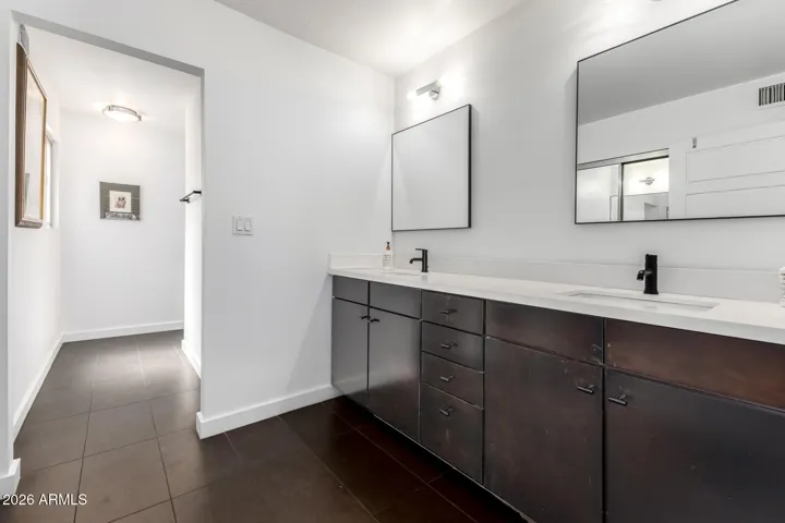 Primary bath with dual vanities