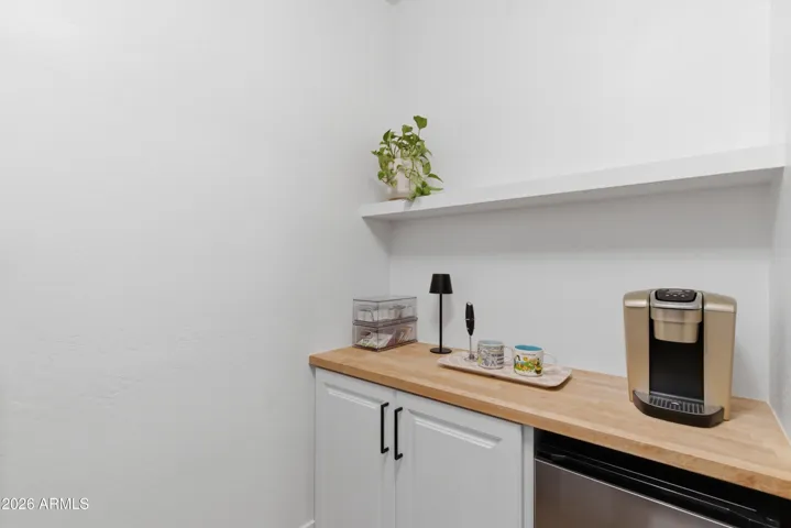 Primary bedroom coffee bar