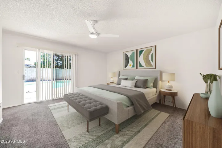 Virtually Staged Primary Bedroom