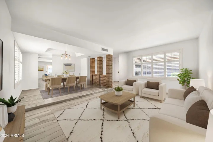Virtually Staged Formal Dining & Living Room