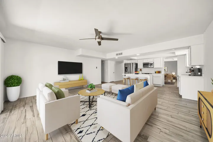 Virtually Staged Family Room