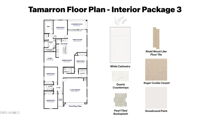 Floorplan with designer selected finishes