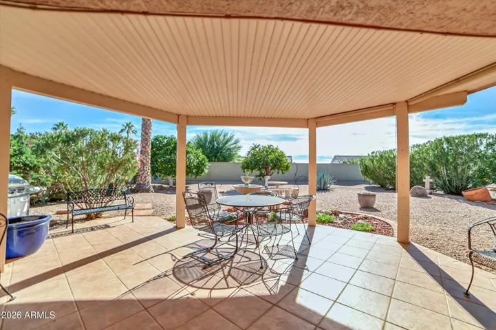 The covered patio