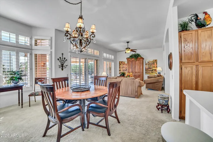 The dining area.