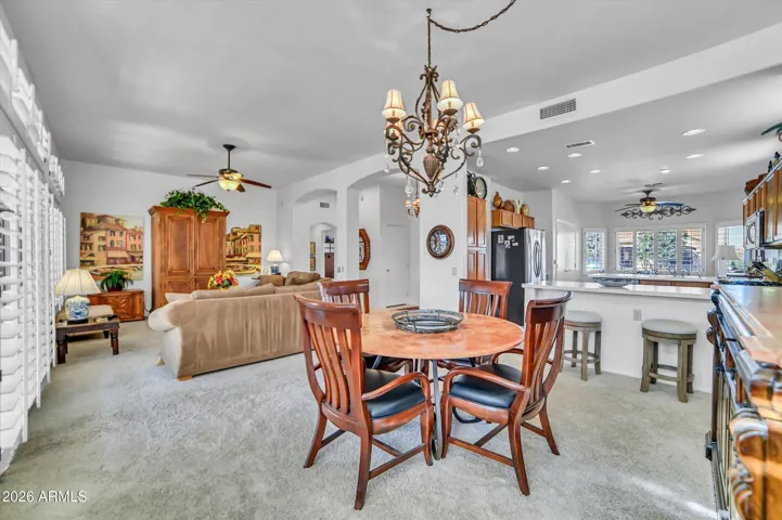 The dining area.