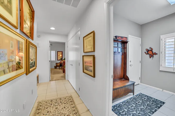 The hallway and office / hobby room.