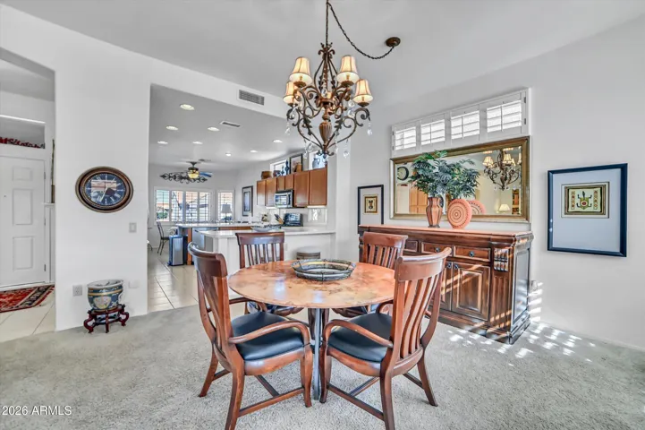 The dining area.