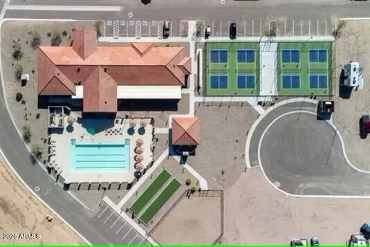 Aerial view of the amenities