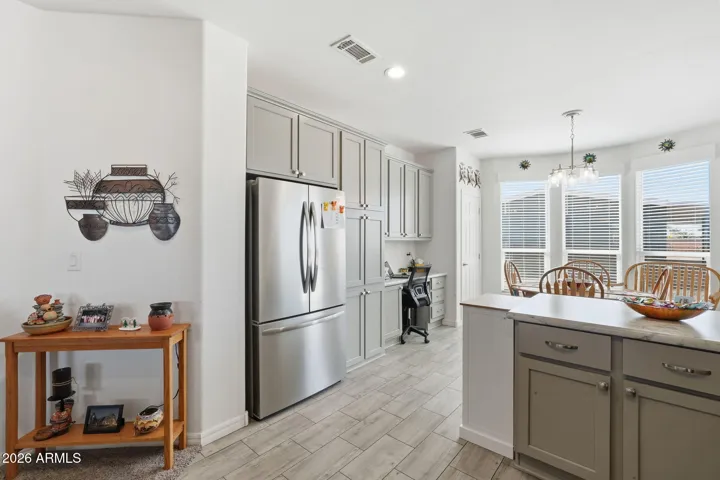 The kitchen is nice and bright