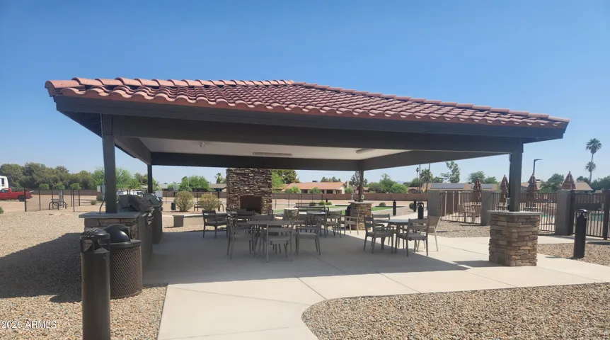 BBQ's, fireplace and lots of tables to host a cookout