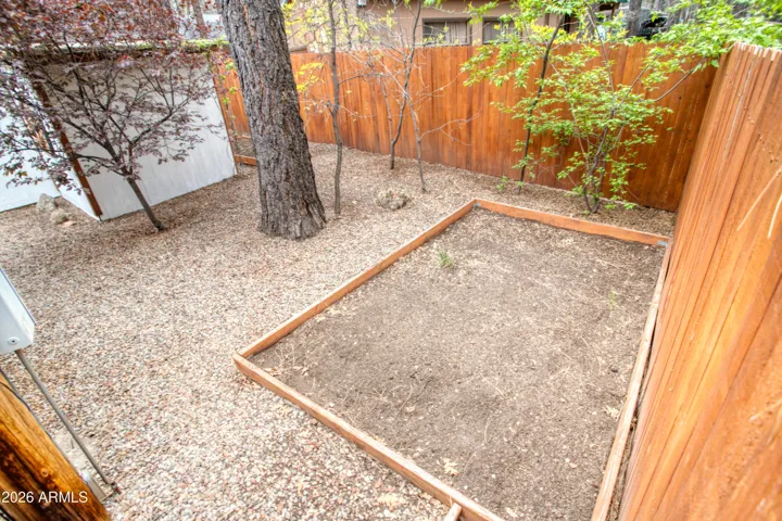 garden bed area in back