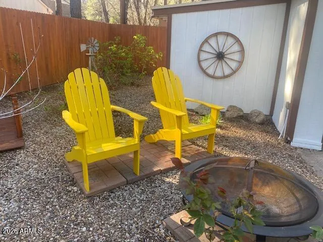 private back yard with wood fencing