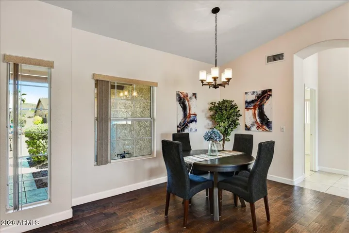 The formal dining area is ideally situated for entertaining.
