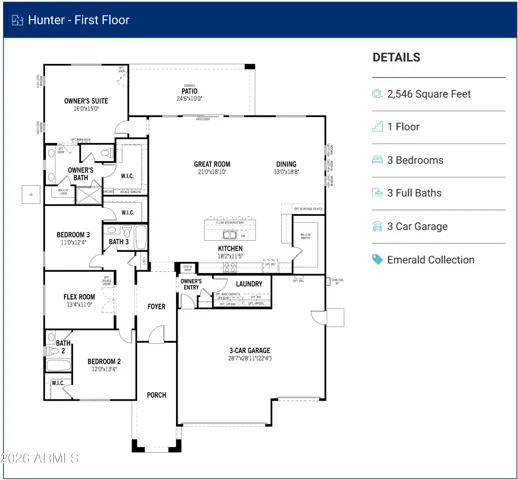 Base floorplan shown. Actual floorplan may vary based on architectural options not shown, when applicable.