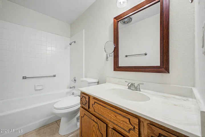 Secondary Bath has tub/ shower combo!
