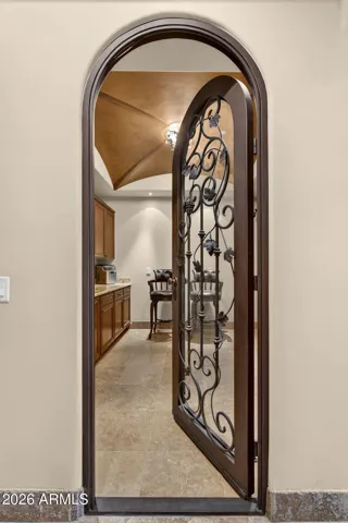 Iron entry door sets the tone....