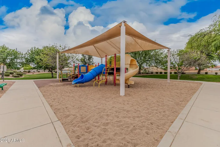 Community park with playground equipment