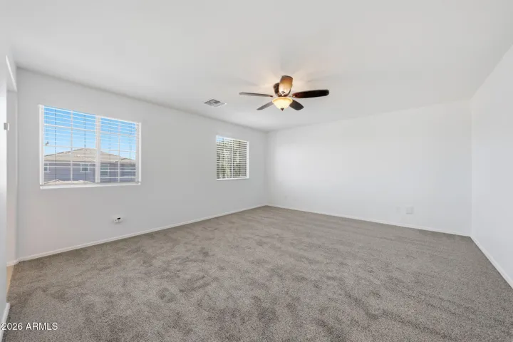 Huge 16'-9" x 15 primary bedroom.