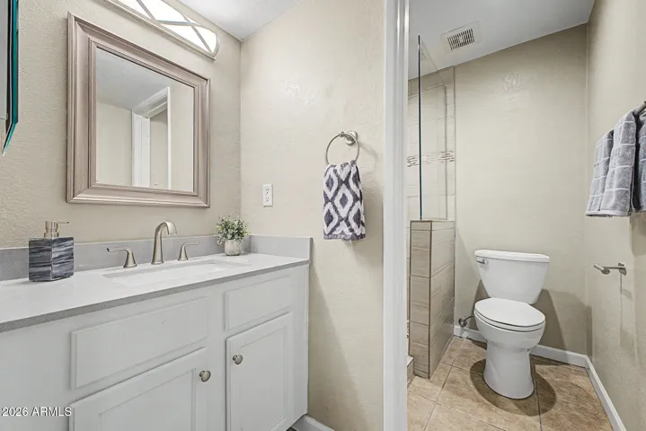 Tastefully Designed Remodeled Bathroom.