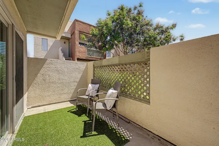 Lovely South facing Patio off Kitchen and Dining.