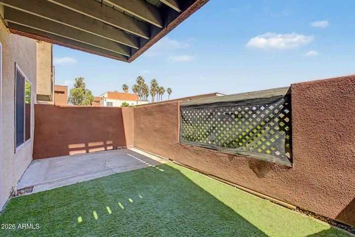 Extended Patio off Family Room. Sunshine in the morning and Shade in the afternoon.