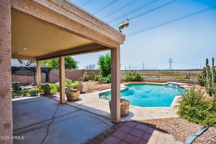 Covered patio and Koi Pond.