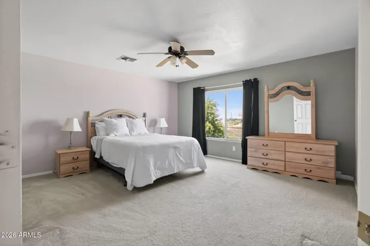 Primary bedroom with views of the White Tanks